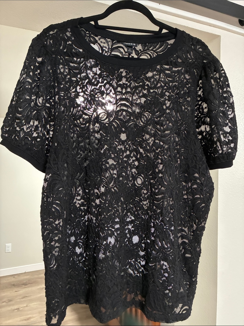 Torrid Women’s Black Lace Top. Torrid size 2